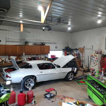 Classic Car, Motorcycle, and Tools in Organized Garage - Timbo from Glenville, MN