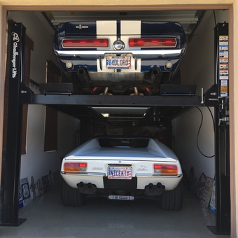Double Car Storage Lift with Classic Cars - Dave from Queen Creek, AZ