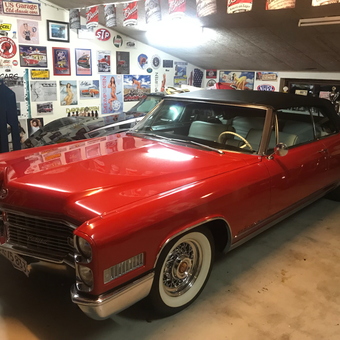 Classic Red Cadillac Convertible and Wall Signs - Bo from Holstebro