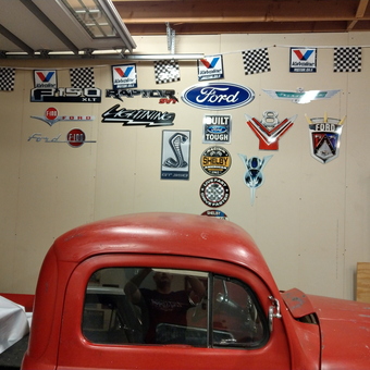 Ford and Shelby Metal Signs Displayed in Garage - Mike from Carol Stream, IL