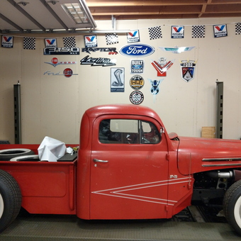 Classic Red Ford Truck and Wall Signs Display - Mike from Carol Stream, IL