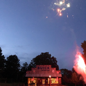 Vintage Buick Garage With Fireworks Display - MrEarl from Hull, GA