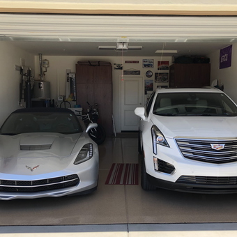 Organized garage with Corvette and Cadillac - Don from Peoria, AZ