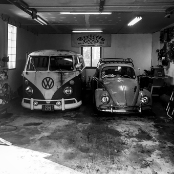 Classic VW Bus and Beetle in Organized Garage - Amy & Jason from Salisbury, MD