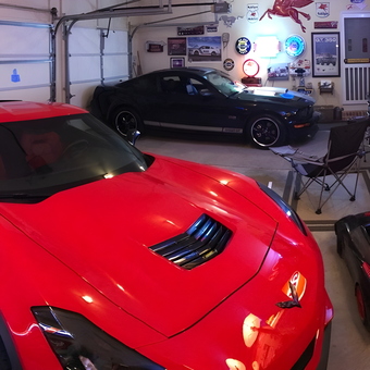 Classic Car Garage with Neon Signs and Gas Pumps - Mike from GA