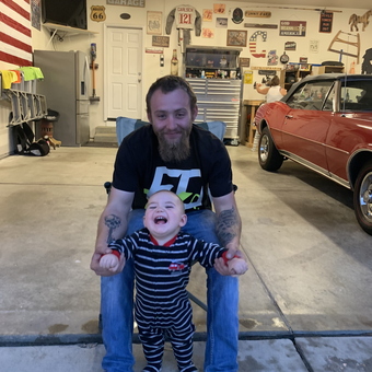 Classic Car Garage with Wall Decor and Tool Storage - Carlsen's Toy Box from Evans, CO