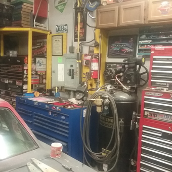 Organized Garage with Tool Chests and Air Compressor - Randal from Wenatchee, WA