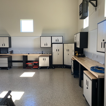Garage with Workbenches, Cabinets, and Storage - Mark from Castle Rock, CO