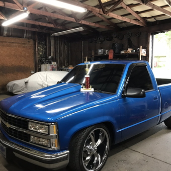 Custom Blue Chevy Truck with Chrome Wheels - Rickey from Glasgow, KY