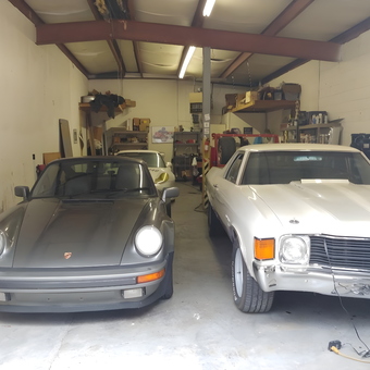 Classic Porsche and Chevy SS in Organized Garage - Karl from Griffin, GA