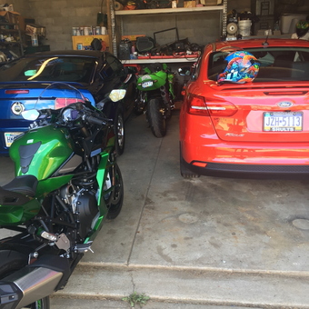 Garage with Cars, Motorcycles, Shelving and Tools - Randy from Houston, PA