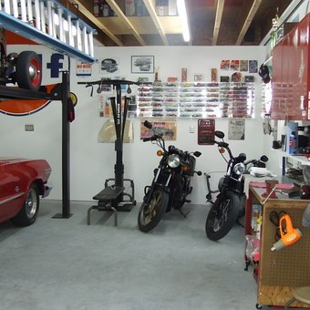 Organized Garage with Lift, Motorcycles, and Tool Storage - Tom from Guyton, GA