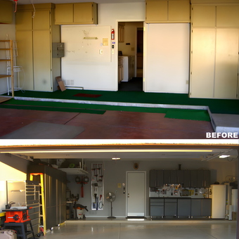 Garage transformation with cabinets and tool organization - Tony from Arizona