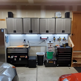 Garage with Wall Cabinets, Tool Chests, Bike Storage - Aaron from Wichita, KS