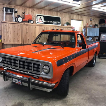 Orange Classic Truck in Wood Panel Garage - Larry from Lebanon, OR