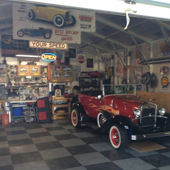 Classic Car Garage with Neon Signs and Tools - Jerry from Columbus, OH