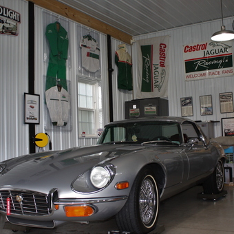 Jaguar Garage with Racing Decor and Metal Cabinets - Stan The Man from Carlisle, PA