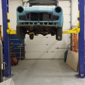 Classic Car Shell on Two Post Lift in Garage - Ken from Roseburg, OR