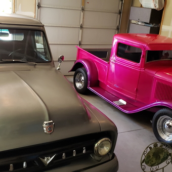 Classic Trucks and Wall Decor in Custom Garage - Phil from Middleton, ID