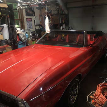 Classic Red Convertible and Organized Garage Tools - Tracy from Greenfield, IN
