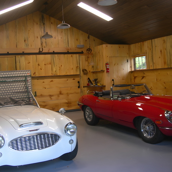 Classic Car Garage with Wood Walls and Lighting - Jeff from Westminster, MA