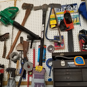 Organized Garage with Tools, Power Equipment, and Pegboard - poorguy from Kettering, OH