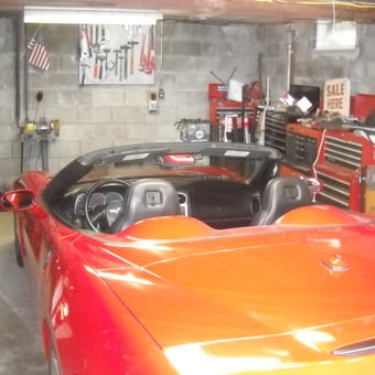 Red Convertible, Tool Chests, and Garage Storage - scan from frankfort, NY