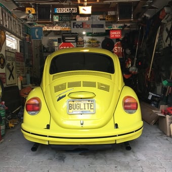 Classic VW Beetle and Vintage Signs in Garage - Scott from Arden Hills, MN