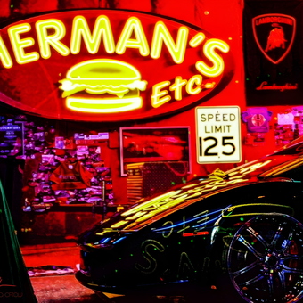Neon Diner Sign, Lamborghini Banner, Speed Limit Sign - Dave from Auburn, WA