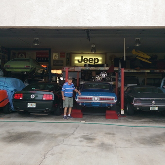 Classic Car Garage with Lift, Signs, and Jeep Sign - Paul from Spring Hill, FL