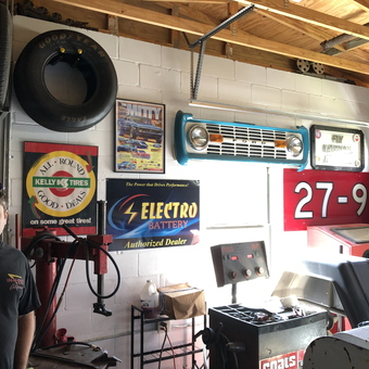 Classic Ford Grille, Tire Signs, and Garage Equipment - Paul from Spring Hill, FL