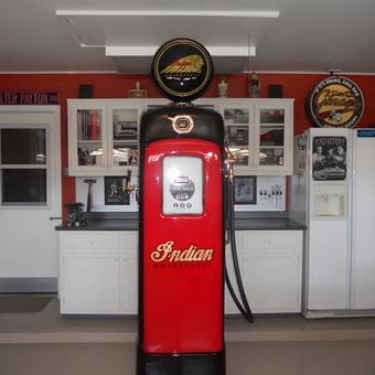 Indian Motorcycle Gas Pump and Retro Decor - Steven from Glendale, AZ