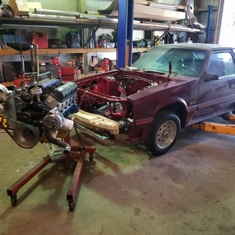 Garage Engine Hoist and Tools with Mustang Project - Moey from Goshen, IN
