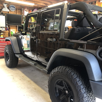Jeep and Red Tool Chest in Organized Garage - Patrick from Saugus, MA