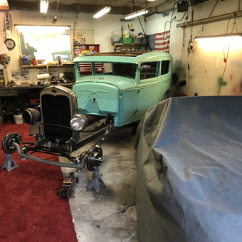 Classic Car Restoration Garage with Tools and Car Cover - Wesley from Richboro, PA