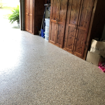 Wood Storage Cabinets and Epoxy Floor in Garage - Richard from Frankfort, KY