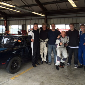 Race Car, Drivers, and Gear in Garage - Rick from Scottsdale, AZ