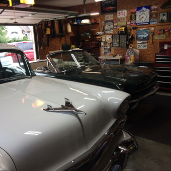 Classic Cars and Vintage Decor in Organized Garage - Dennis from New Baden, IL