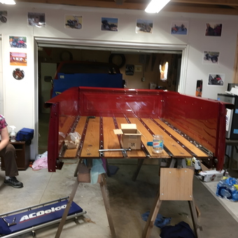 Restored Truck Bed with Wood Panels in Garage - Jim from La Grande, OR
