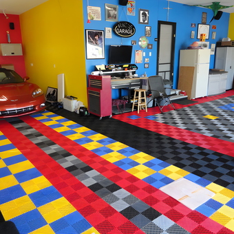 Colorful Modular Garage Flooring and Storage Cabinets - Rick from Wisconsin