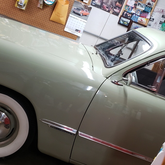 Classic Ford car, pegboard wall, and garage decor - Johnny from Troutville, VA