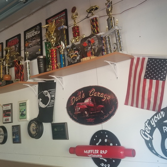 Classic Garage Decor with Trophies and Signs - Sprocket from Big Lake, MN