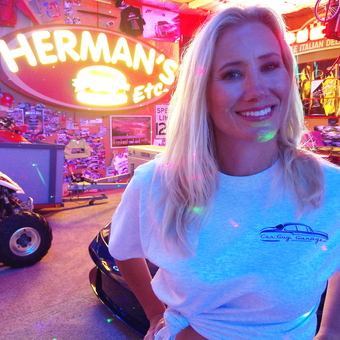 Custom Garage Decor with Neon Signs and ATVs - Sarah