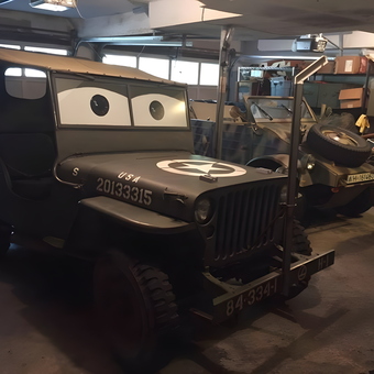 Military Jeep Decor and Storage in Classic Garage - Tim from Columbia, MO