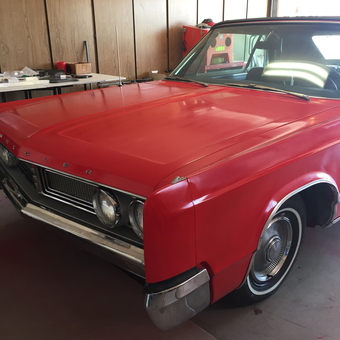 Classic red car with garage cabinets and tool chest - Alex from Sun City West, AZ