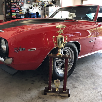 Classic Camaro and Trophy in Organized Garage - Devin from Lowell, AR