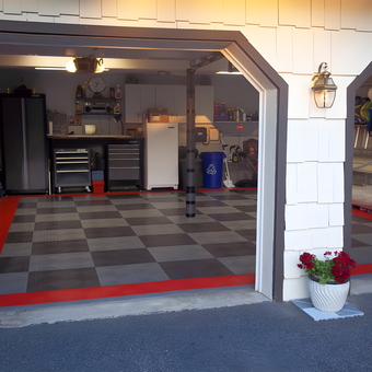 Garage with Modular Flooring and Cabinets - Rick from Butler, NJ