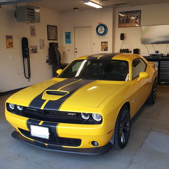 Yellow Dodge Challenger in Decorated Garage - Jeffrey from Cheyenne, WY