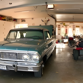 Classic car garage with vintage decor and storage - Paul from Moorhead, MN