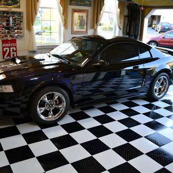 Glossy Mustang, Checkered Garage Flooring and Decor - Bob from Westminster, MD